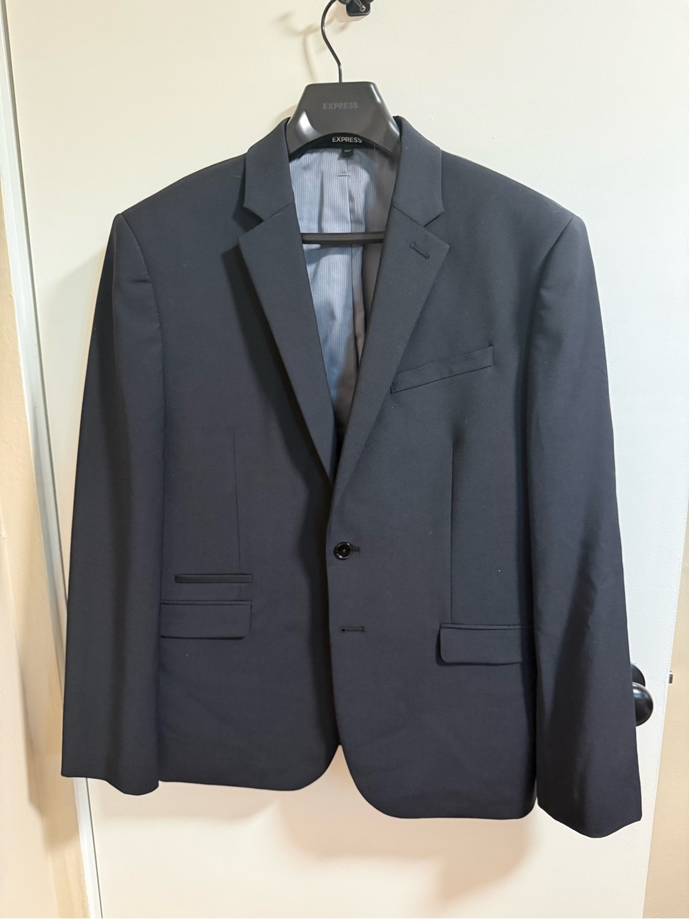 Express Men's Wrinkle Resistant Slim Fit Black Blazer